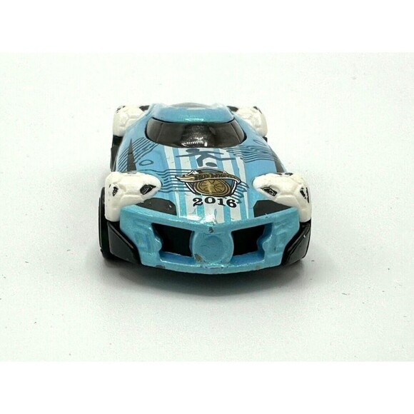 2013 Hot Wheels Light Blue Soccer Car J21 BDD12 - Picture 5 of 6